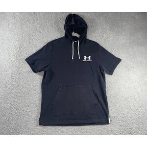 Under Armour Rival Terry‎ Hoodie Men Medium Short Sleeve Logo Pullover Athletic